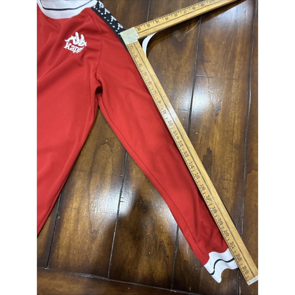 Kappa Sweatshirt Womens Small Red Velour Tapered Sleeves - Picture 3 of 8